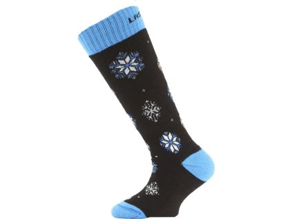 LASTING detské merino lyžiarske ponožky SJA, čierno-modrá