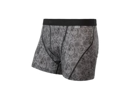 SENSOR MERINO IMPRESS pánske trenky black/SKULLS