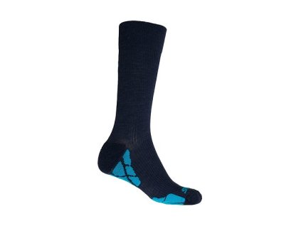 SENSOR PONOŽKY HIKING MERINO, tmavomodrá/modrá