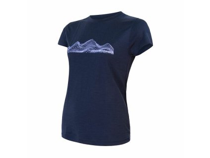 SENSOR MERINO ACTIVE PT MOUNTAINS dámske tričko s krátkym rukávom, tmavomodré (Veľkosť XL)
