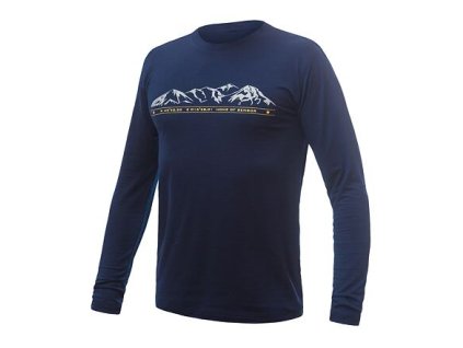 SENSOR MERINO ACTIVE PT MOUNTAINS pánske tričko s dlhým rukávom tmavomodré
