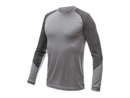 SENSOR MERINO IMPRESS pánske tričko s dlhým rukávom šedá/maori