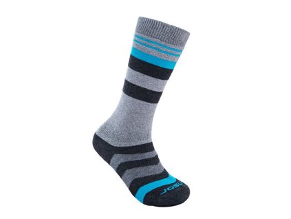 SENSOR PONOŽKY SLOPE MERINO detské, šedá/čierna/tyrkysová