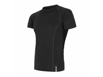 SENSOR MERINO ACTIVE pánske tričko s krátkym rukávom čierna