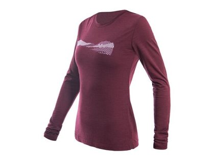 SENSOR MERINO AIR PT HILLS dámske tričko s dlhým rukávom, port red
