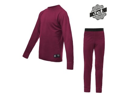 SENSOR MERINO ACTIVE SET detské tričko s dlhým rukávom+spodky, lila