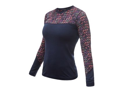 SENSOR MERINO IMPRESS dámske tričko s dlhým rukávom deep blue