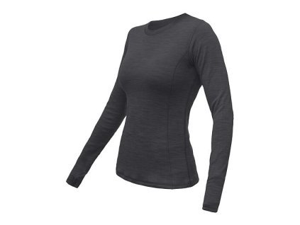 SENSOR MERINO BOLD dámske tričko s dlhým rukávom antracitovo, šedá
