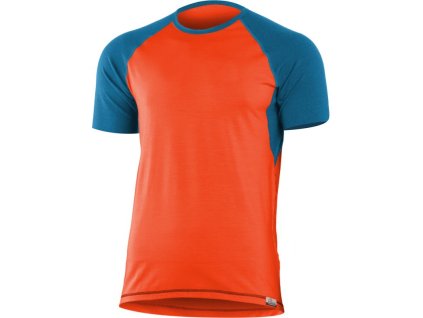 LASTING pánske merino tričko OTO oranžová/modrá