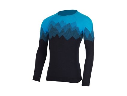 LASTING pánske merino tričko WELOR modrá, čierna