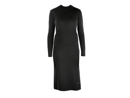 KAMA 5048 Pletené Merino šaty, čierne