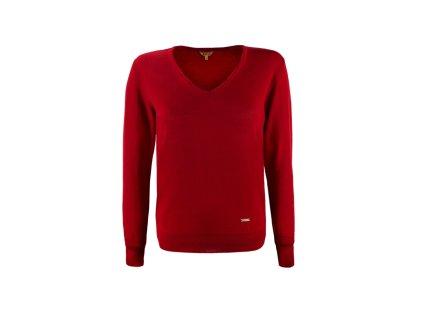 KAMA 5104 Merino sveter, červený