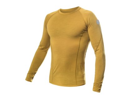 SENSOR MERINO AIR pánske tričko s dlhým rukávom horčicová