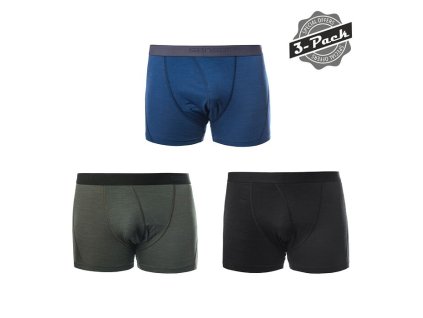 SENSOR MERINO AIR 3-PACK pánske šortky, čierna/tmavomodrá/olivová