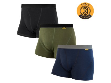 EGLOO DF MERINO 3 PACK pánske boxerky, čierna/modrá/zelená