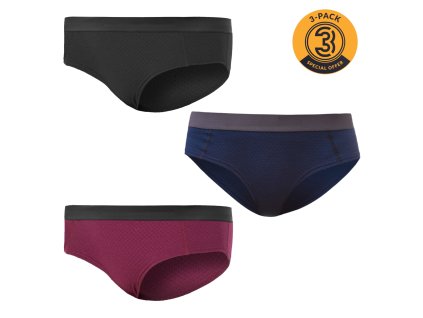 EGLOO DF MERINO 3 PACK dámske nohavičky, čierna/modrá/lila