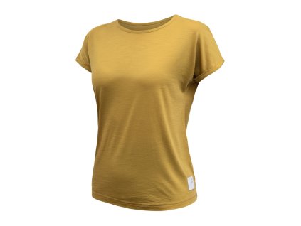SENSOR MERINO AIR traveller dámske tričko, horčicová