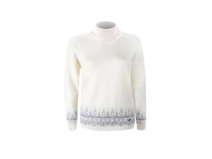 KAMA 5052 dámsky merino sveter, ružový. biely