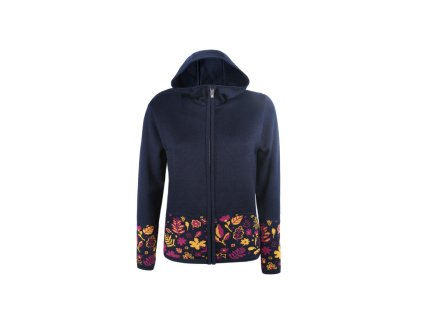 KAMA 5049 dámsky merino sveter s kapucňou, tmavomodrý