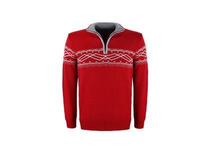 KAMA 4060 pánsky merino sveter, červený