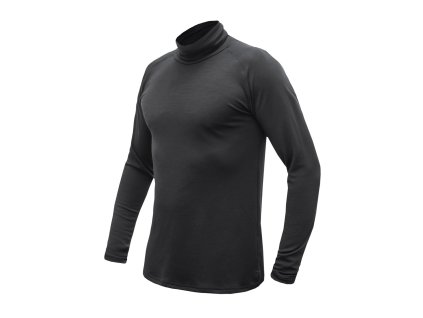 SENSOR MERINO BLEND pánske tričko s dlhým rukávom rolák čierna