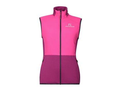 PROGRESS TARJA VEST dámska hybridná vesta s merino vlnou, červená/ružová (Veľkosť XL)