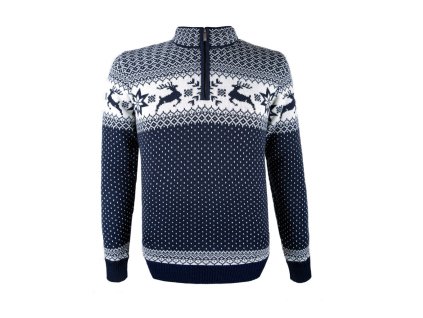 KAMA 4043 merino sveter, farba modrá