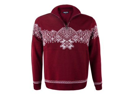 KAMA 4090 merino sveter, červený
