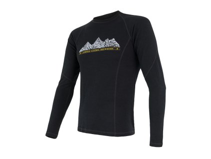 SENSOR MERINO DF ADVENTURE pánske tričko s dlhým rukávom čierna