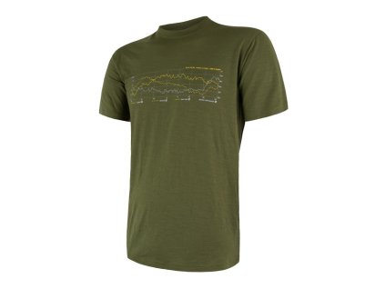 SENSOR MERINO ACTIVE PT TRACK pánske tričko s krátkým rukávom safari