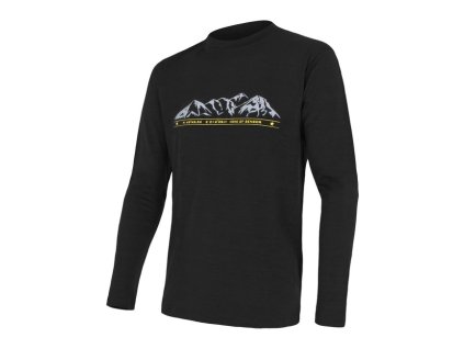 SENSOR MERINO ACTIVE PT MOUNTAINS pánske tričko s dlhým rukávom čierne