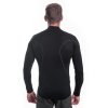 SENSOR MERINO ACTIVE pánske tričko s dlhým rukávom stojáčik na zips, čierna