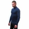 SENSOR MERINO DF pánske tričko s dlhým rukávom na zips, deep blue