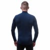 SENSOR MERINO DF pánske tričko s dlhým rukávom na zips, deep blue