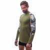 SENSOR MERINO IMPRESS pánske tričko s dlhým rukávom safari/camo
