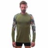 SENSOR MERINO IMPRESS pánske tričko s dlhým rukávom safari/camo