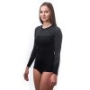 SENSOR MERINO IMPRESS dámske tričko s dlhým rukávom, čierna/pattern