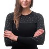 SENSOR MERINO IMPRESS dámske tričko s dlhým rukávom, čierna/pattern