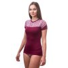 SENSOR MERINO IMPRESS dámske tričko s krátkym rukávom, lila/pattern