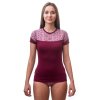 SENSOR MERINO IMPRESS dámske tričko s krátkym rukávom, lila/pattern