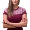 SENSOR MERINO IMPRESS dámske tričko s krátkym rukávom, lila/pattern