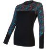 SENSOR MERINO IMPRESS dámske tričko s dlhým rukávom, čierna/stripes