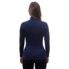 SENSOR MERINO UPPER dámska mikina na krátky zips, deep blue