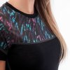 SENSOR MERINO IMPRESS dámske tričko s krátkym rukávom, čierna/feather