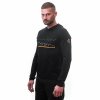 SENSOR MERINO UPPER RJ pánska mikina klokanka s kapucňou, čierna