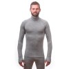 SENSOR MERINO BOLD pánske tričko s dlhým rukávom a výstrihom studená, šedá