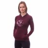 SENSOR MERINO UPPER FOX dámska mikina klokanka s kapucňou, port red