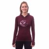 SENSOR MERINO UPPER FOX dámska mikina klokanka s kapucňou, port red