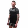 SENSOR MERINO IMPRESS pánske tričko s krátkym rukávom, čierna/camo
