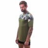SENSOR MERINO IMPRESS pánske tričko s krátkým rukávom, safari/camo